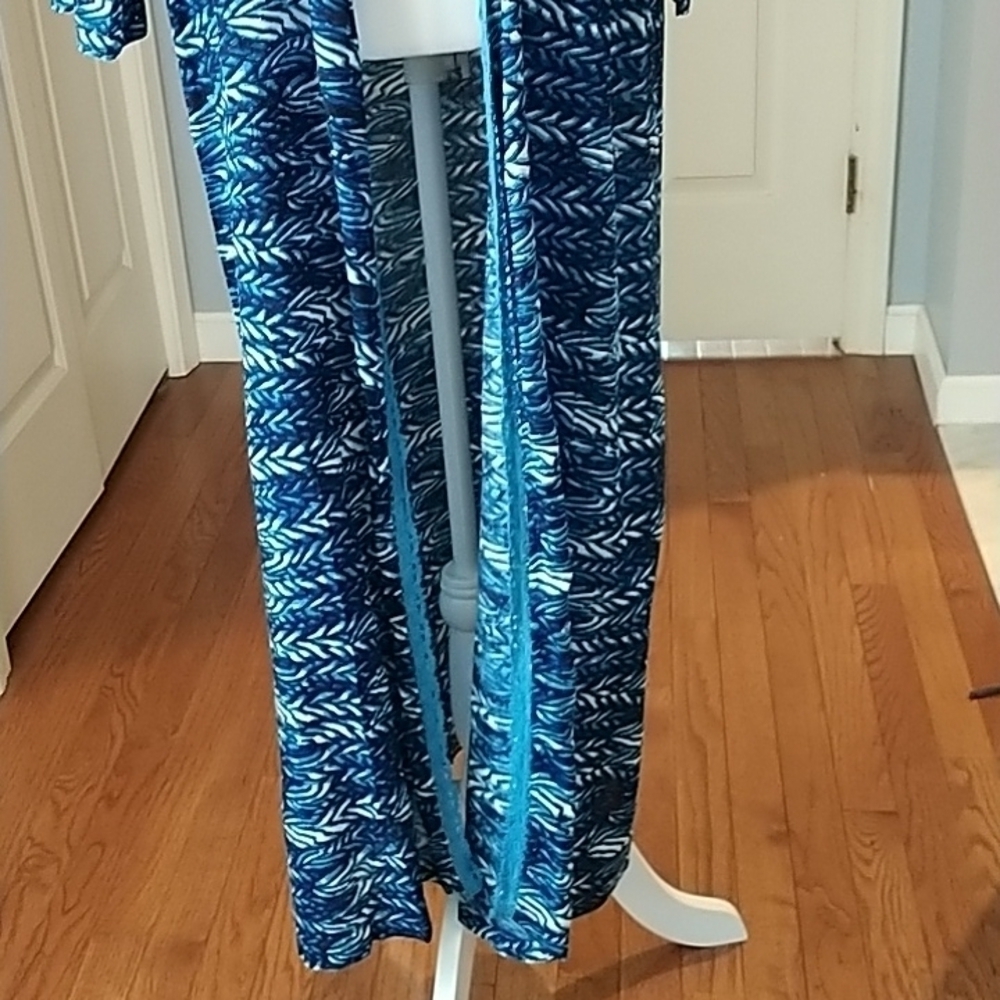 RAGA Blue Duster Kimono Beach Coverup XS - Picture 3 of 10